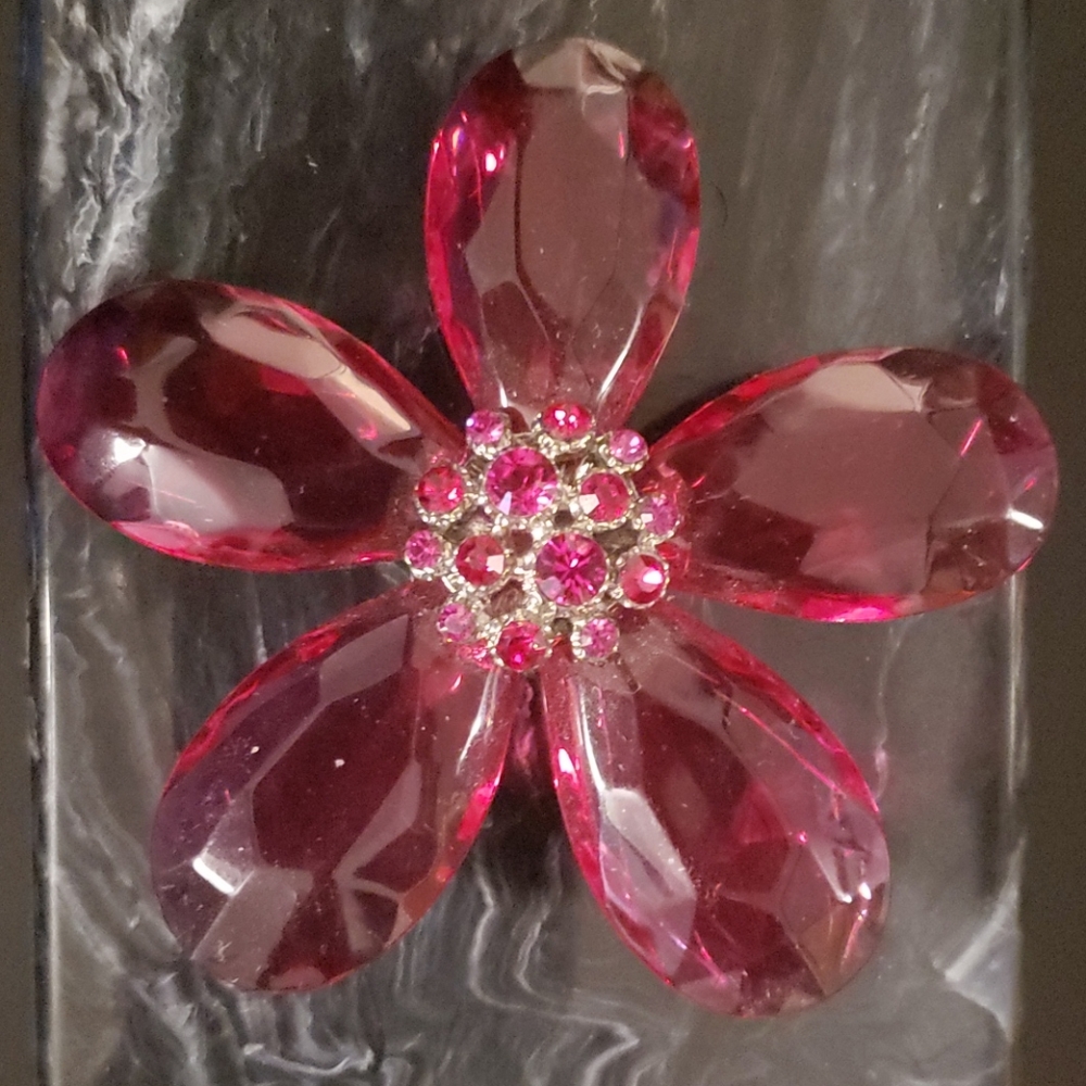 Vintage Jeweled Flower Brooch